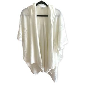 Calvin Klein White Knit Shrug with Hood